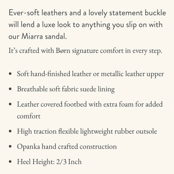 NIB Born Miarra 8M 38-39 Natural Big Buckle Leather Slide Sandals - Picture 11 of 11